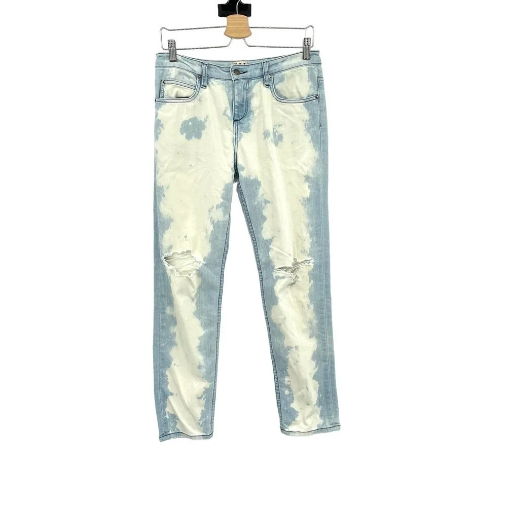 Haute Hippie Denim Outstanding Acid Wash Bleached Boyfriend Jeans‎ Size 26